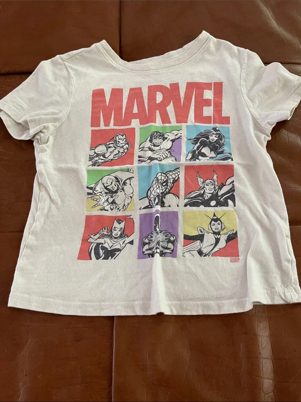 Old Navy White Marvel Graphic Short Sleeve Tee